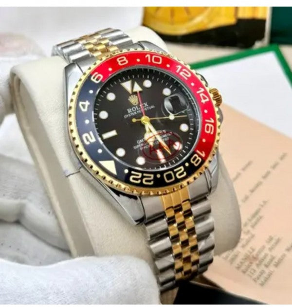 Role_x SUBMARINE TWO TONE Hand carving Red and blackGOLD 003